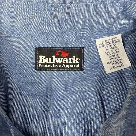 Bulwark FR Mens Work Shirt 2XL Flame Resistant Button Down Welding Protective - Picture 3 of 6